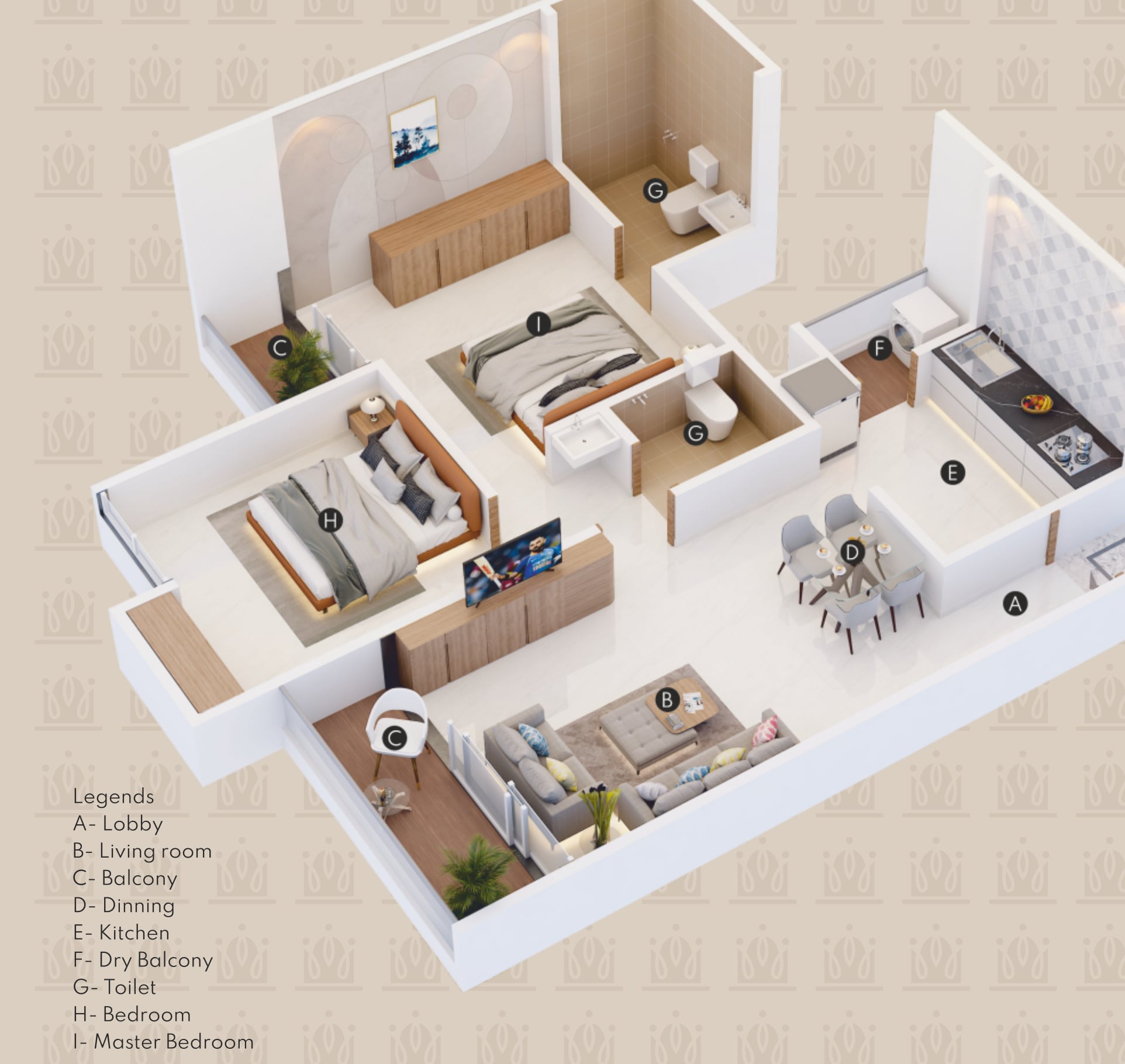 Grand 2 BHK floor plan